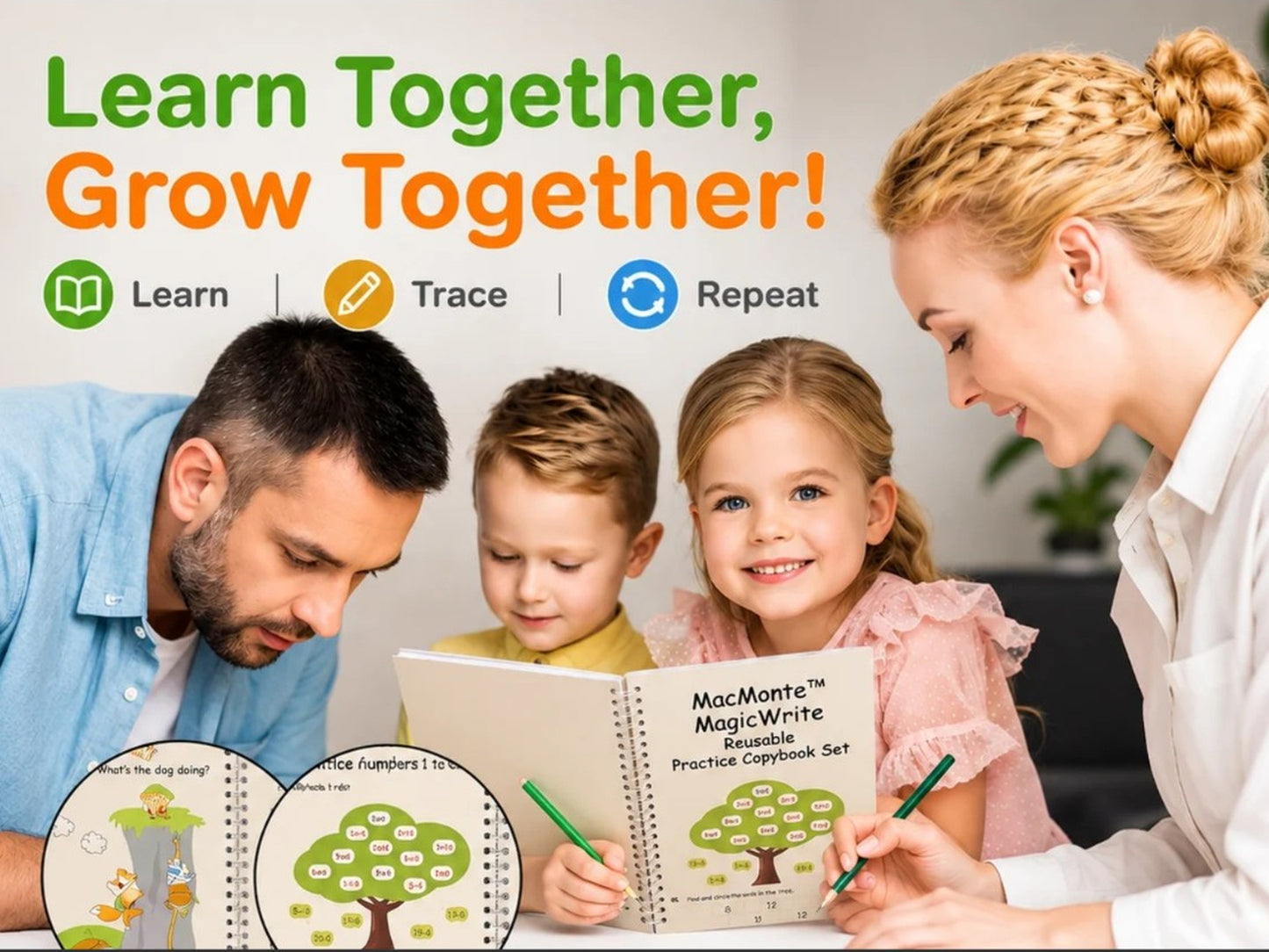 Magic Book for Kids, Sink Magic Practice CopyBook, (4 Books+10 Refills+1 Pen+1 Grip) ( Pack Of 1 )